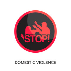 domestic violence logo isolated on white background , colorful vector icon, brand sign & symbol for your business