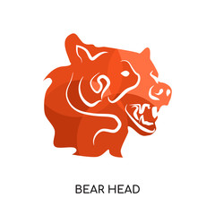 Obraz premium bear head logo vector icon isolated on white background, colorful brand sign & symbol for your business