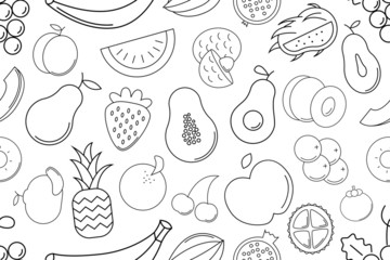 Vector fruit pattern. Fruit seamless background