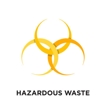hazardous waste logo isolated on white background , colorful vector icon, brand sign & symbol for your business