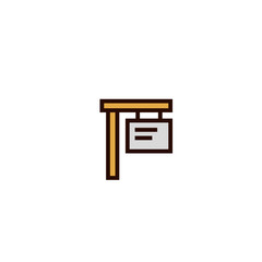 Fototapeta premium house information board icon. real estate property symbol. simple clean thin outline style design.