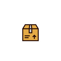package icon. closed cardboard box symbol. relocation and delivery concept. simple clean thin outline style design.