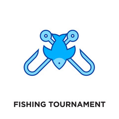 fishing tournament logo isolated on white background , colorful vector icon, brand sign & symbol for your business