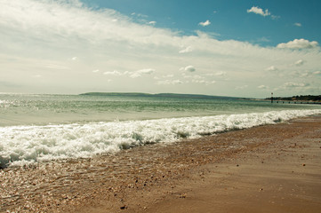 Fototapeta na wymiar Bournemouth beach in the summertime.