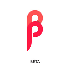logo beta isolated on white background , colorful vector icon, brand sign & symbol for your business - obrazy, fototapety, plakaty