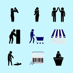 icons about Human with secretary, store, adult, shop and high