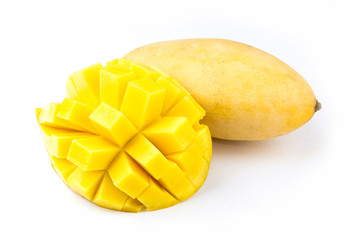 mangos on white background