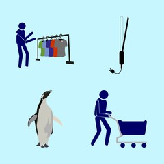 icons about Human with buyer, abstract, hair salon, penguin and shopper