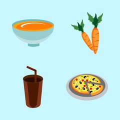 icons about Food with pizza, fresh food, mozzarella, lunch and fastfood