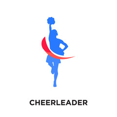 cheerleader logo isolated on white background , colorful vector icon, brand sign & symbol for your business