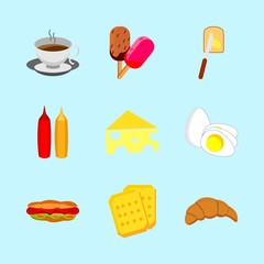 icons about Food with hot, cheddar, tea, andy and knife