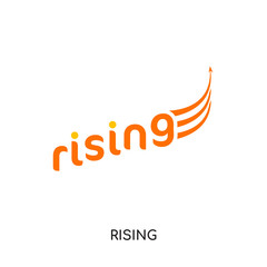 rising logo isolated on white background , colorful brand sign & symbol for your business