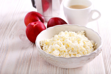 Cottage cheese in a bowl