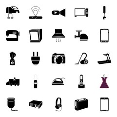 icons about Electronic with toast, running, dispencer, plate and restaurant