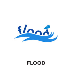 flood logo isolated on white background , colorful vector icon, brand sign & symbol for your business