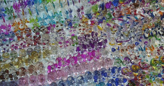 Colorful, Handmade, Glass Souvenirs at a Public Market