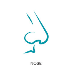 nose logo vector icon isolated on white background, colorful brand sign & symbol for your business