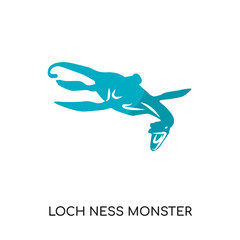 loch ness monster logo isolated on white background , colorful vector icon, brand sign & symbol for your business