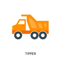 tipper logo isolated on white background , colorful vector icon, brand sign & symbol for your business