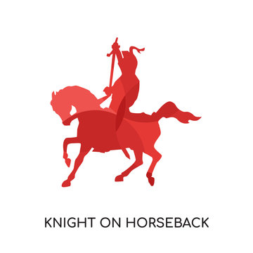 knight on horseback logo isolated on white background , colorful vector icon, brand sign & symbol for your business