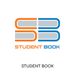 student book logo vector icon isolated on white background, colorful brand sign & symbol for your business