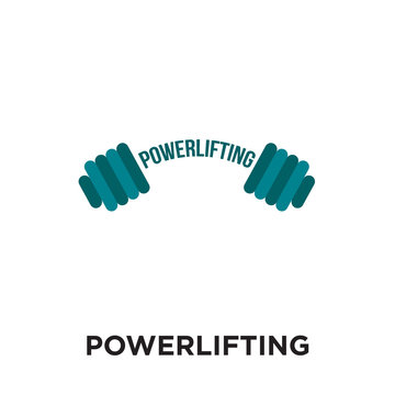 Powerlifting Logo Isolated On White Background , Colorful Vector Icon, Brand Sign & Symbol For Your Business