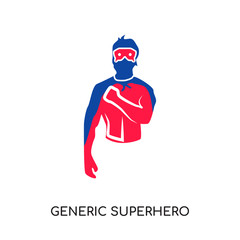 generic superhero logo isolated on white background , colorful vector icon, brand sign & symbol for your business