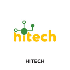 hitech logo isolated on white background , colorful vector icon, brand sign & symbol for your business
