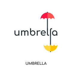 Fototapeta na wymiar umbrella logo isolated on white background , colorful brand sign & symbol for your business