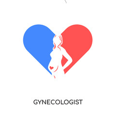 gynecologist logo isolated on white background , colorful vector icon, brand sign & symbol for your business