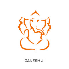 ganesh ji logo isolated on white background , colorful vector icon, brand sign & symbol for your business