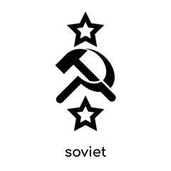 soviet symbol text isolated on white background , black vector sign and symbols