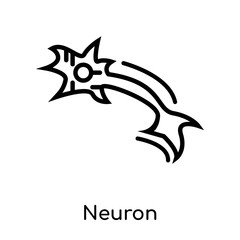 Neuron icon isolated on white background , black outline sign, linear modern symbol