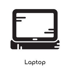 Laptop icon isolated on white background , black filled vector sign and symbols