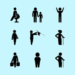icons about Human with standing, kid, belief, sing and kitchen