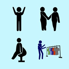 icons about Human with meditation, vector, partner, pictogram and businessman