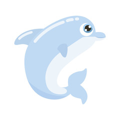 Obraz premium Cute dolphin vector illustration.