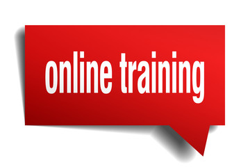 online training red 3d speech bubble