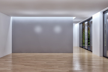 Modern bright interiors apartment 3D rendering illustration