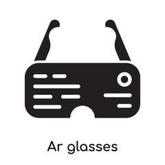 Ar glasses icon isolated on white background , black filled vector sign and symbols