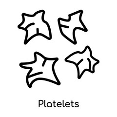 Platelets icon isolated on white background , black outline sign, linear modern symbol