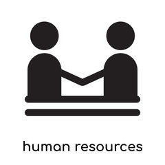human resources isolated on white background , black filled vector sign and symbols