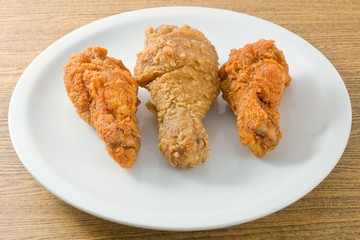 Fried Chicken Wings on A White Dish
