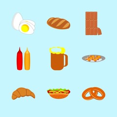 icons about Food with cocoa, diet, fastfood, leg and chiken