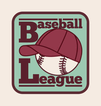 Baseball League vintage style label, badge, icon. Vector illustration.