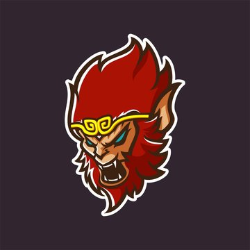 Monkey King Esport Gaming Mascot Logo Template