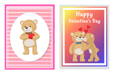 I Love You and Me Teddy Bears Vector