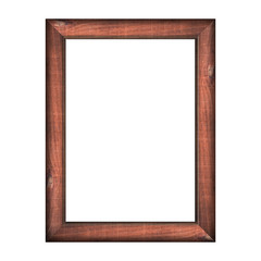 wooden frame with isolated white background. for A4 image or text.