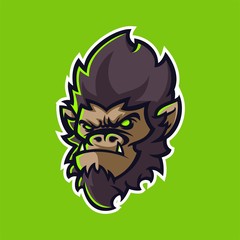 gorilla esport gaming mascot logo template