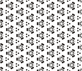 Black and white seamless pattern with polka dots, spots, points and circles. For printing on fabric, paper, textiles, scrapbooking